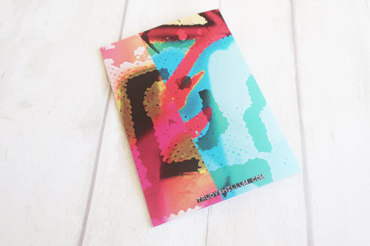 Colorful abstract design card back on a white background