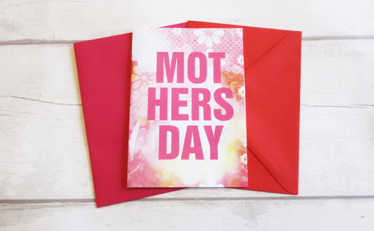 Mum Pink Floral Mother's Day Card, Pink Vibrant Flowers Card
