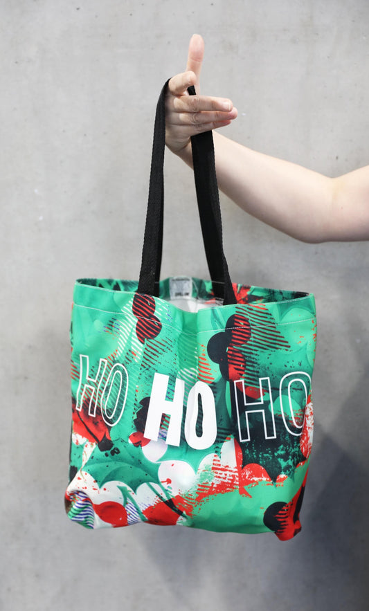 Retro 'Ho Ho' Holiday Tote Bag: Reusable Canvas Christmas Shopper