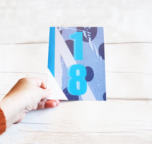 Happy 18th Birthday Card: Bold Geometric Distressed 18th Milestone