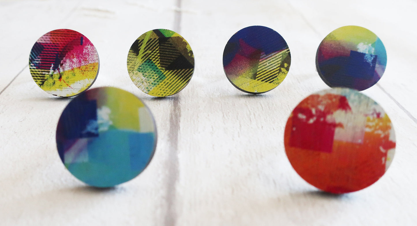 Set of colorful round rings on a white background