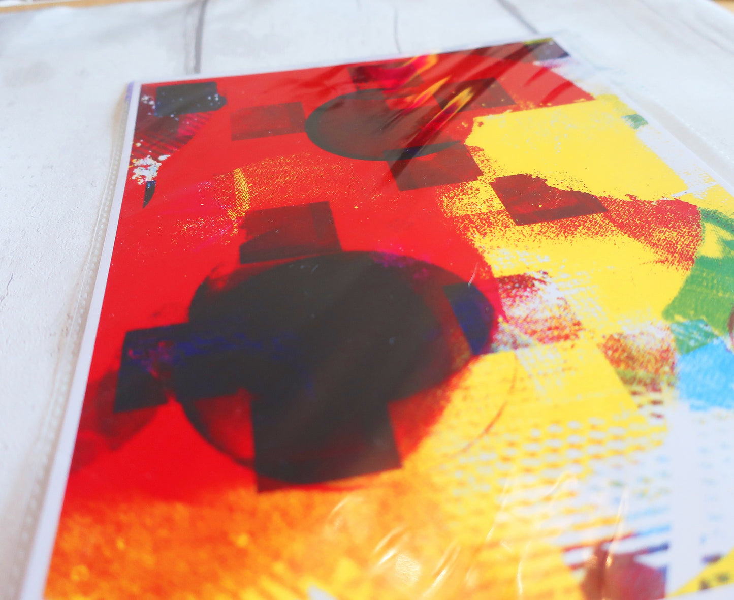 Colorful abstract A4 print  on a white background