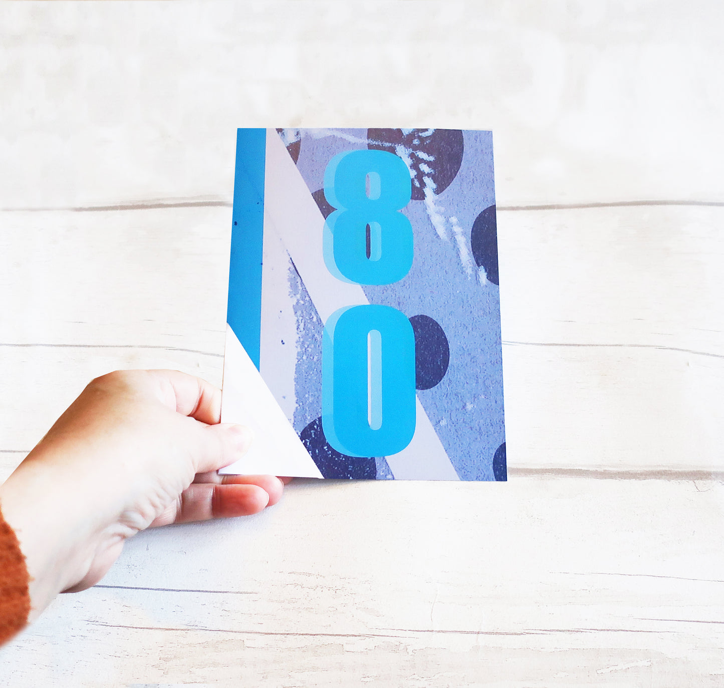 Modern 80th card: Minimalist Bold Graphic Birthday Card