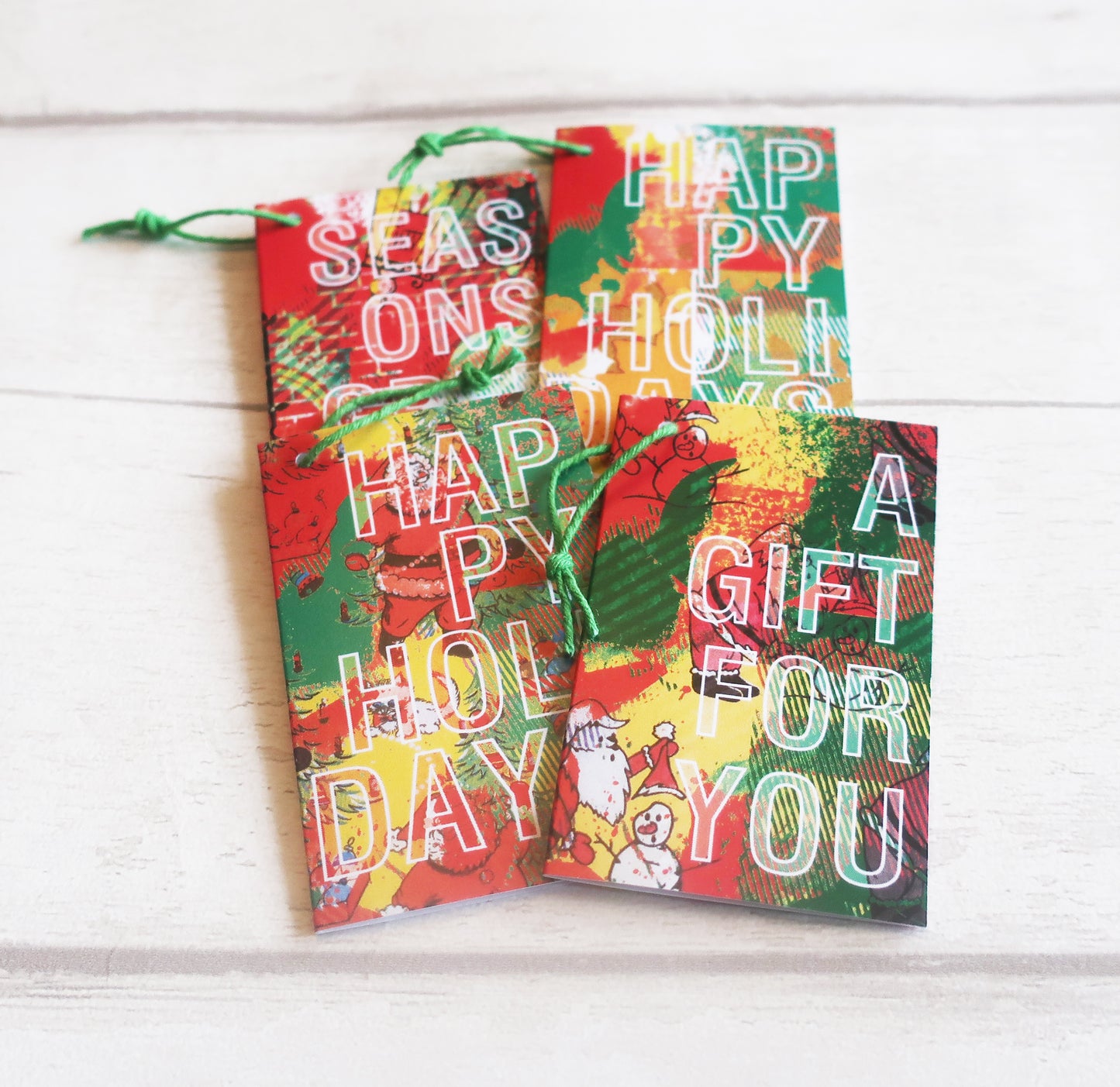 a set of 4 Christmas gift tags
