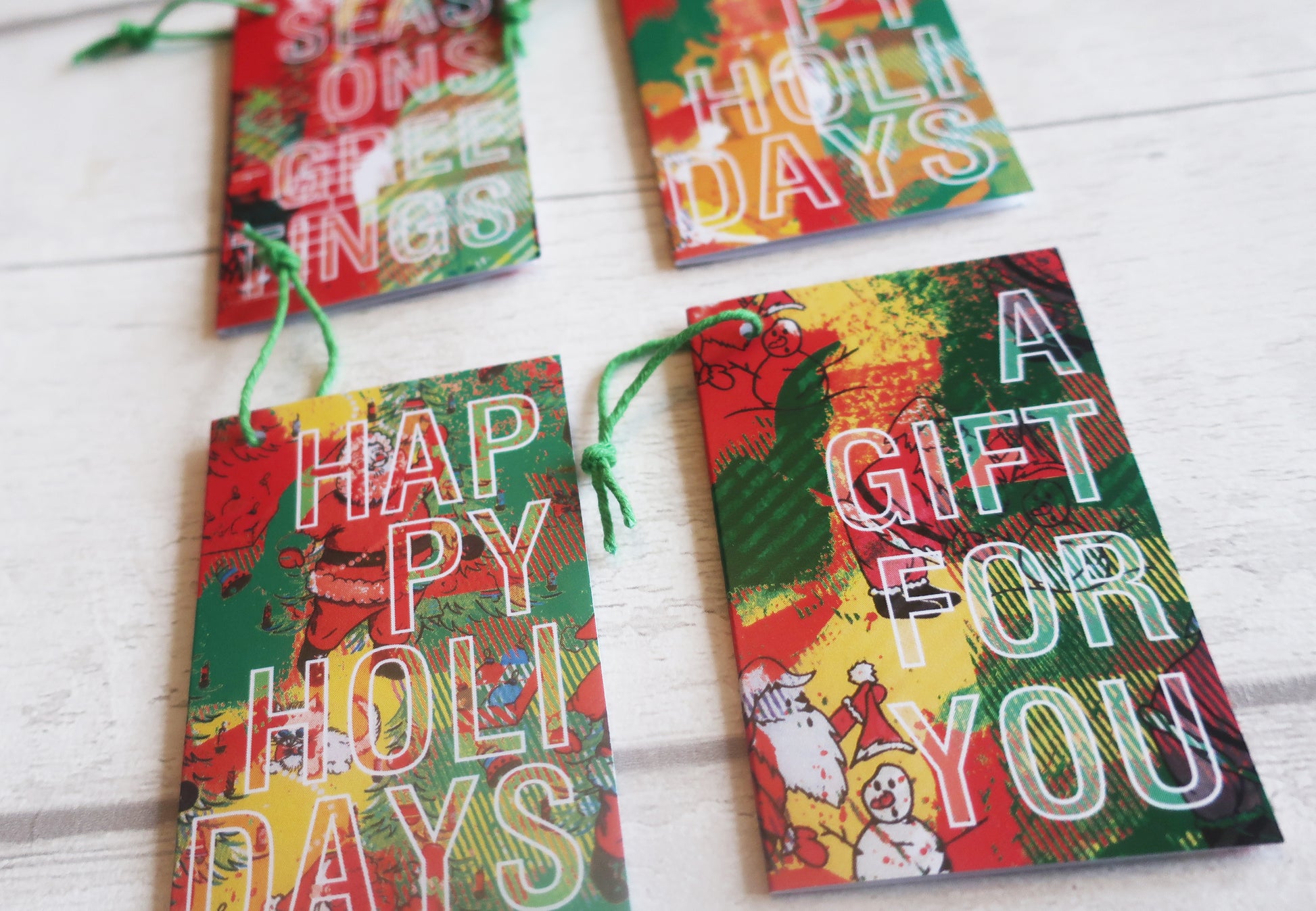 christmas gift tags on a white background