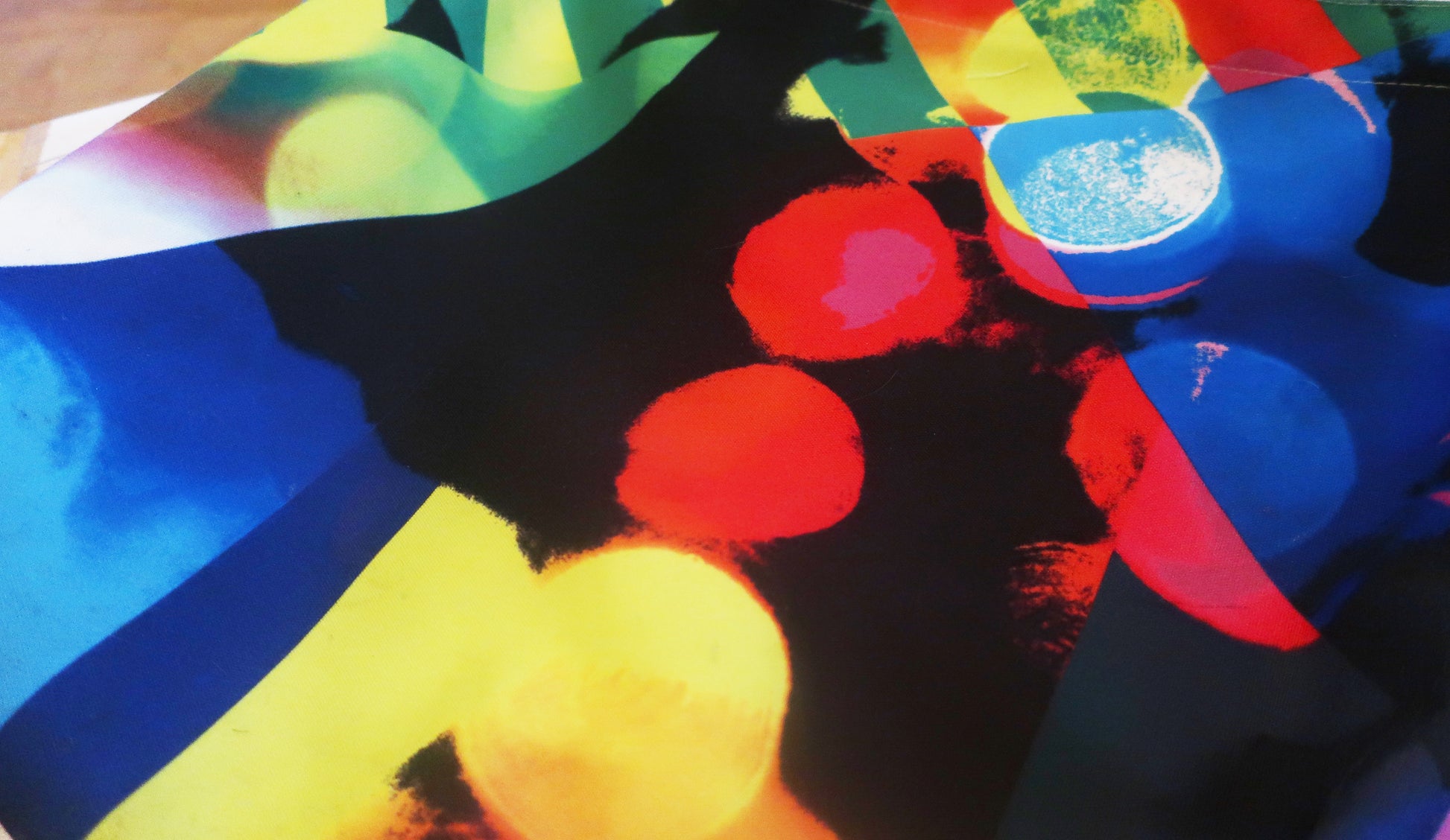 Colorful abstract fabric on a black background