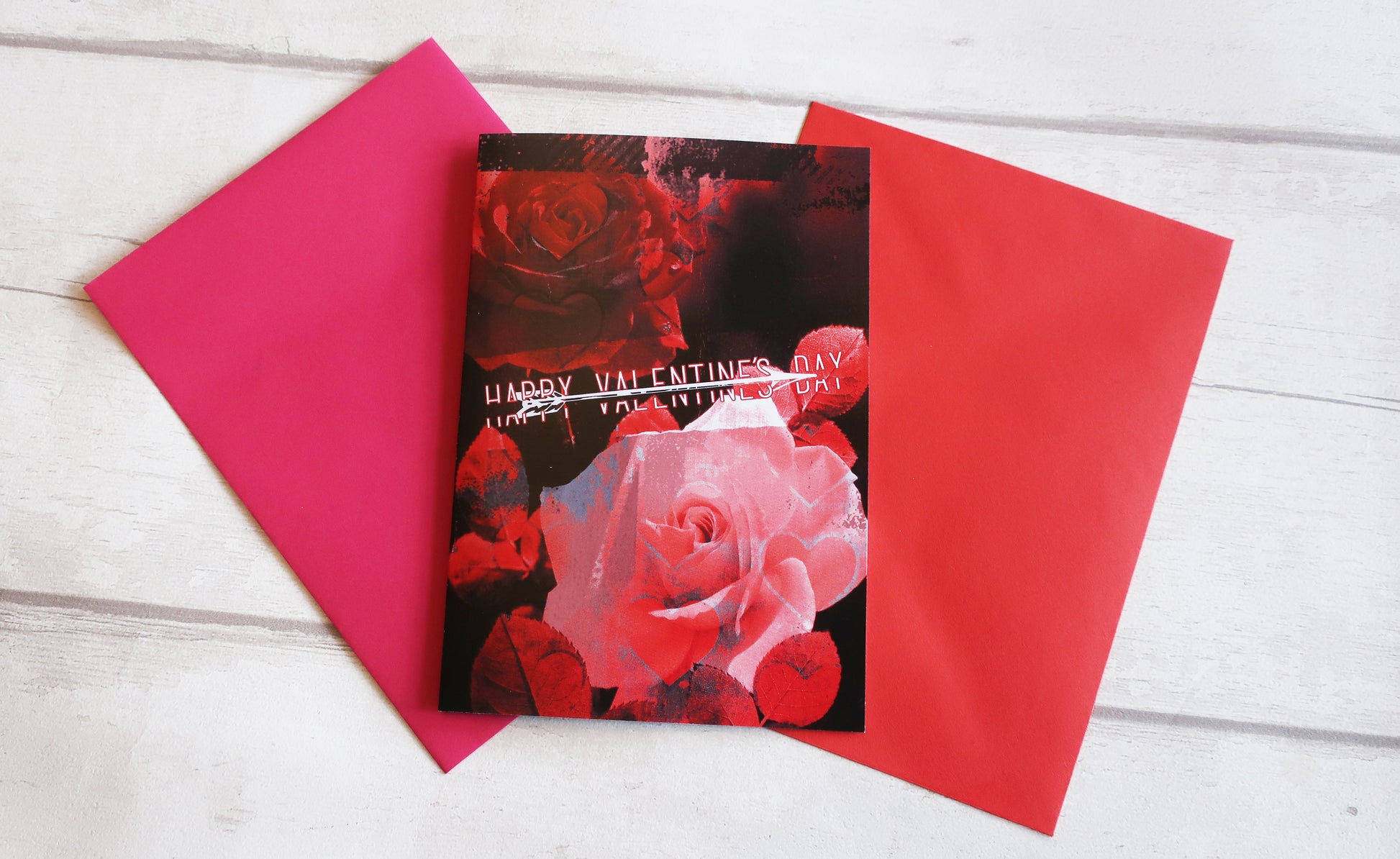 red rose valentines card