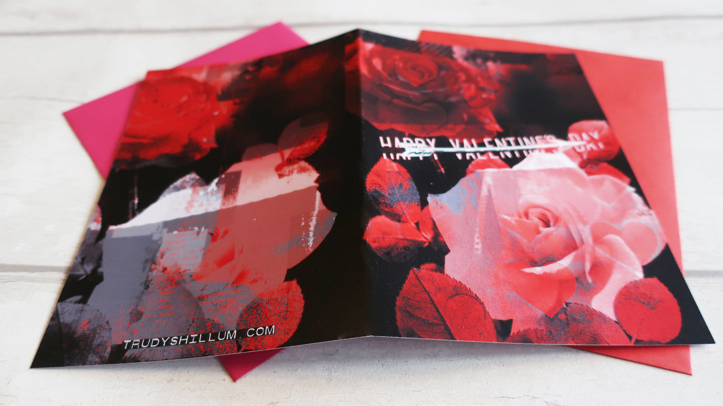 red rose valentines card