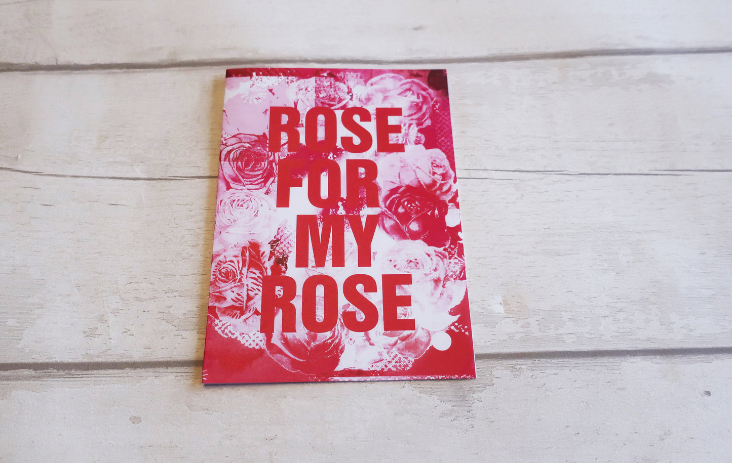 Pink Rose Card: Contemporary Pink and Red Heart Modern Paper Design