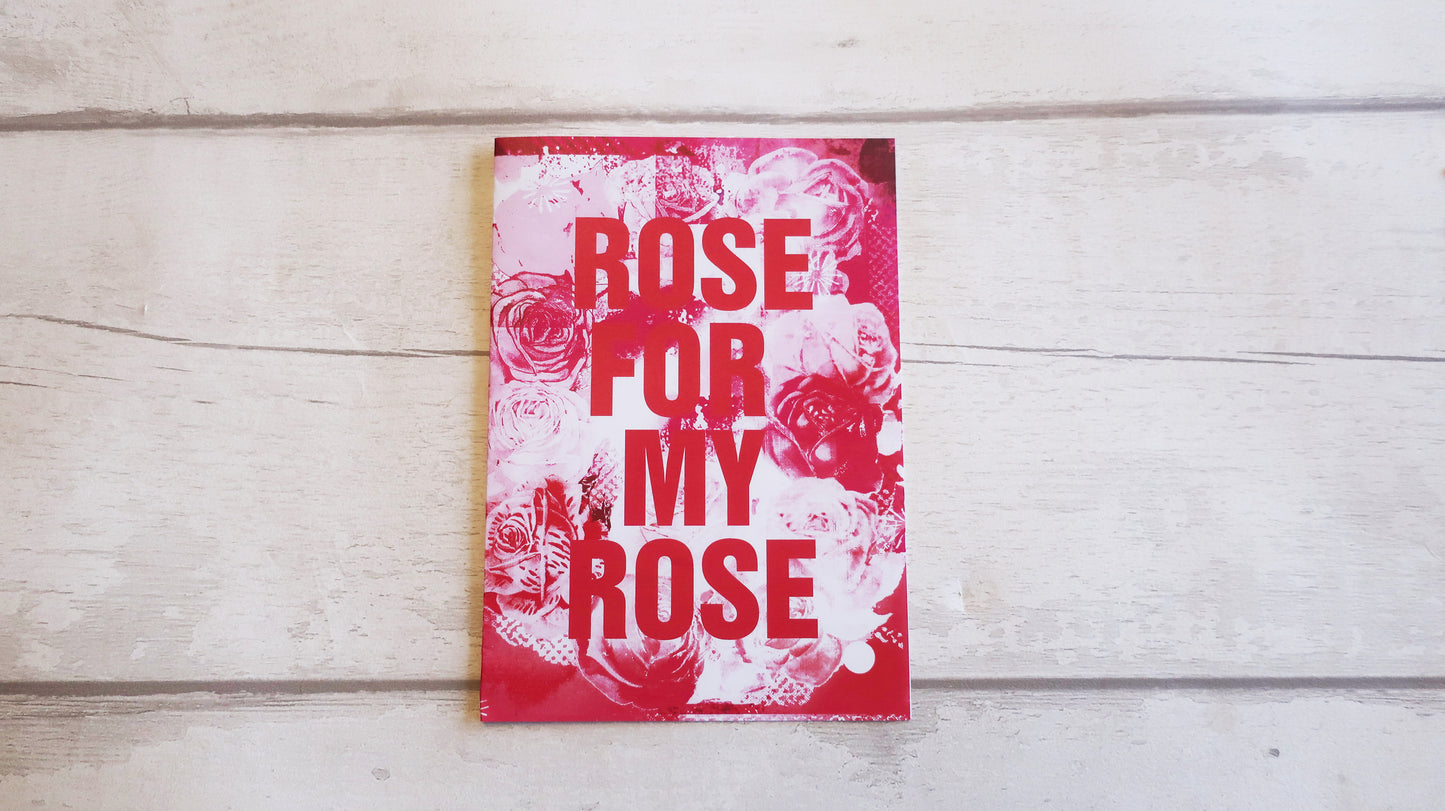 Pink Rose Card: Contemporary Pink and Red Heart Modern Paper Design
