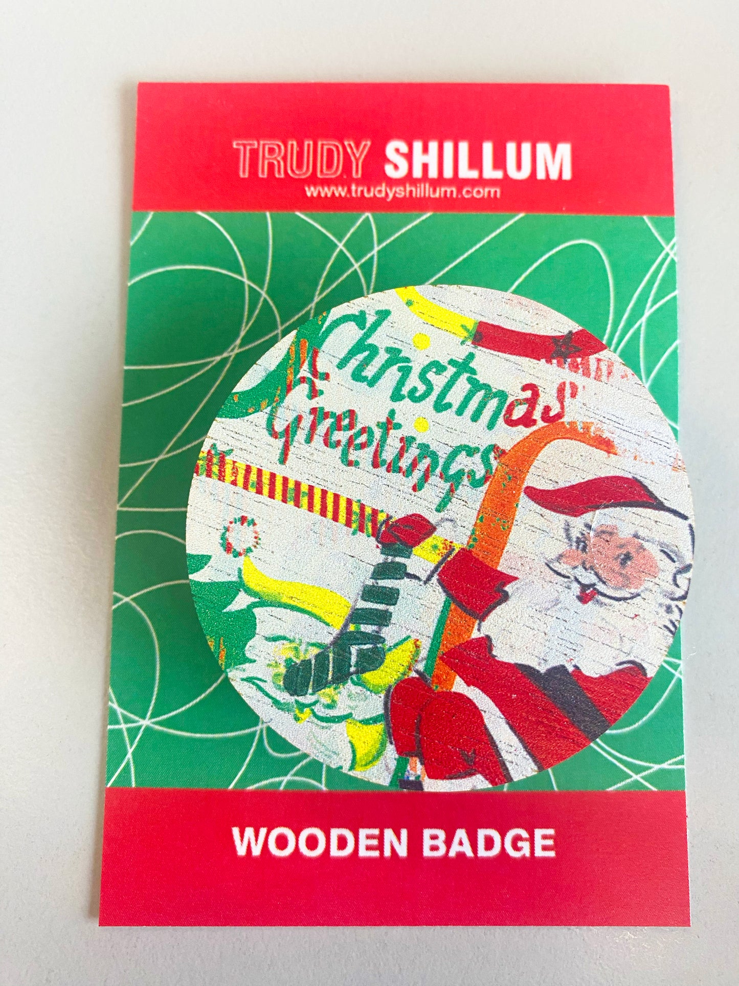  Christmas brooch on backing card