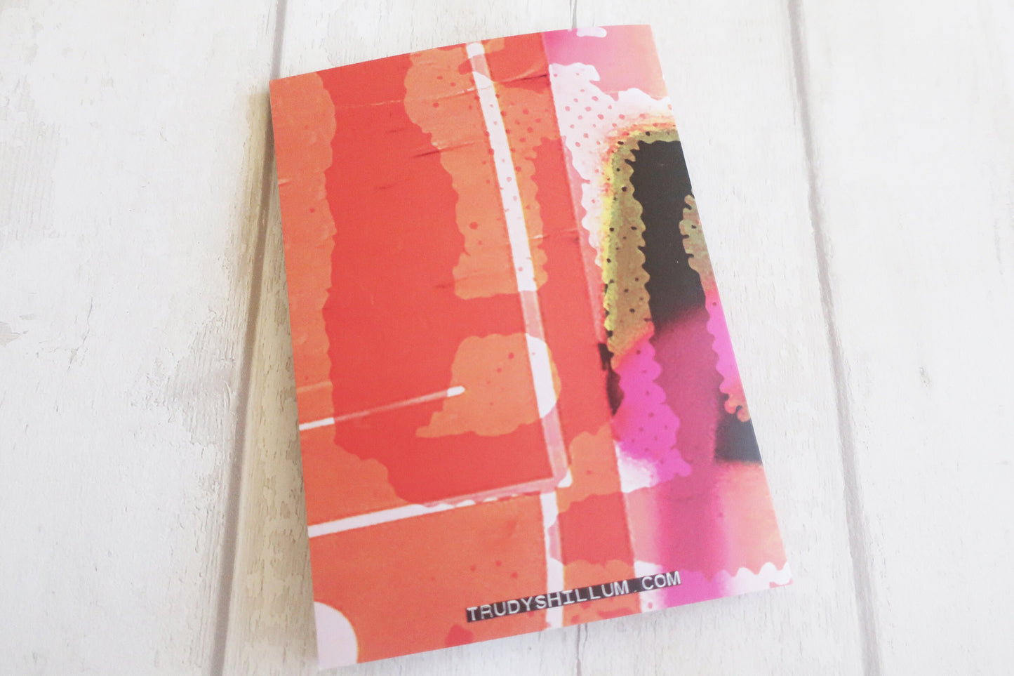 Colorful abstract design card back on a white background
