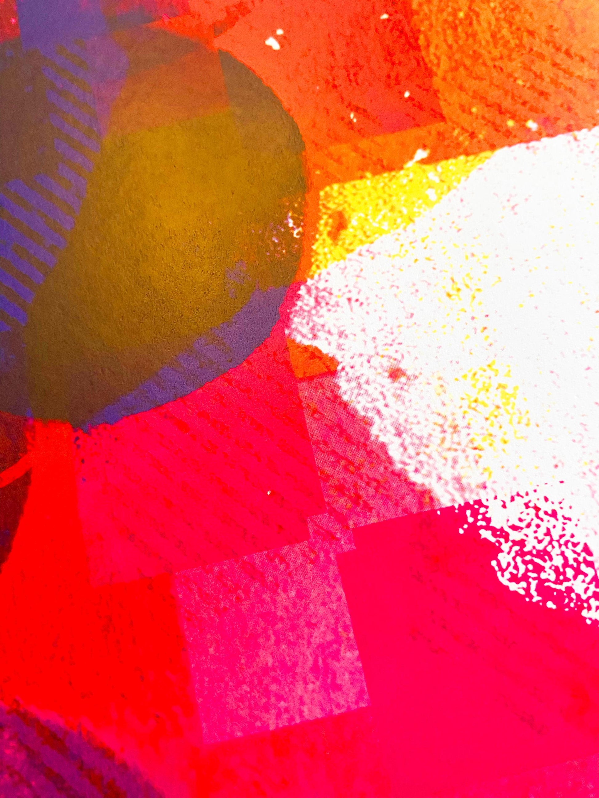 Abstract art with bright colors and textures