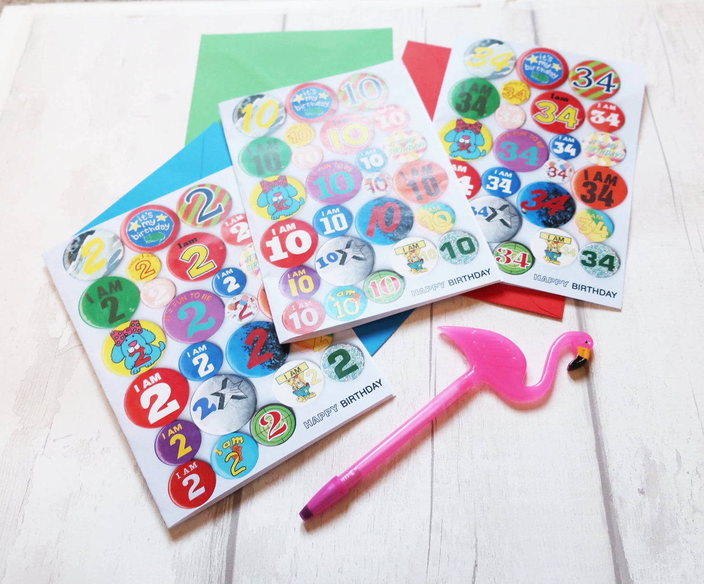 Custom Age Vintage Birthday Badge Personalised Card, Any age added