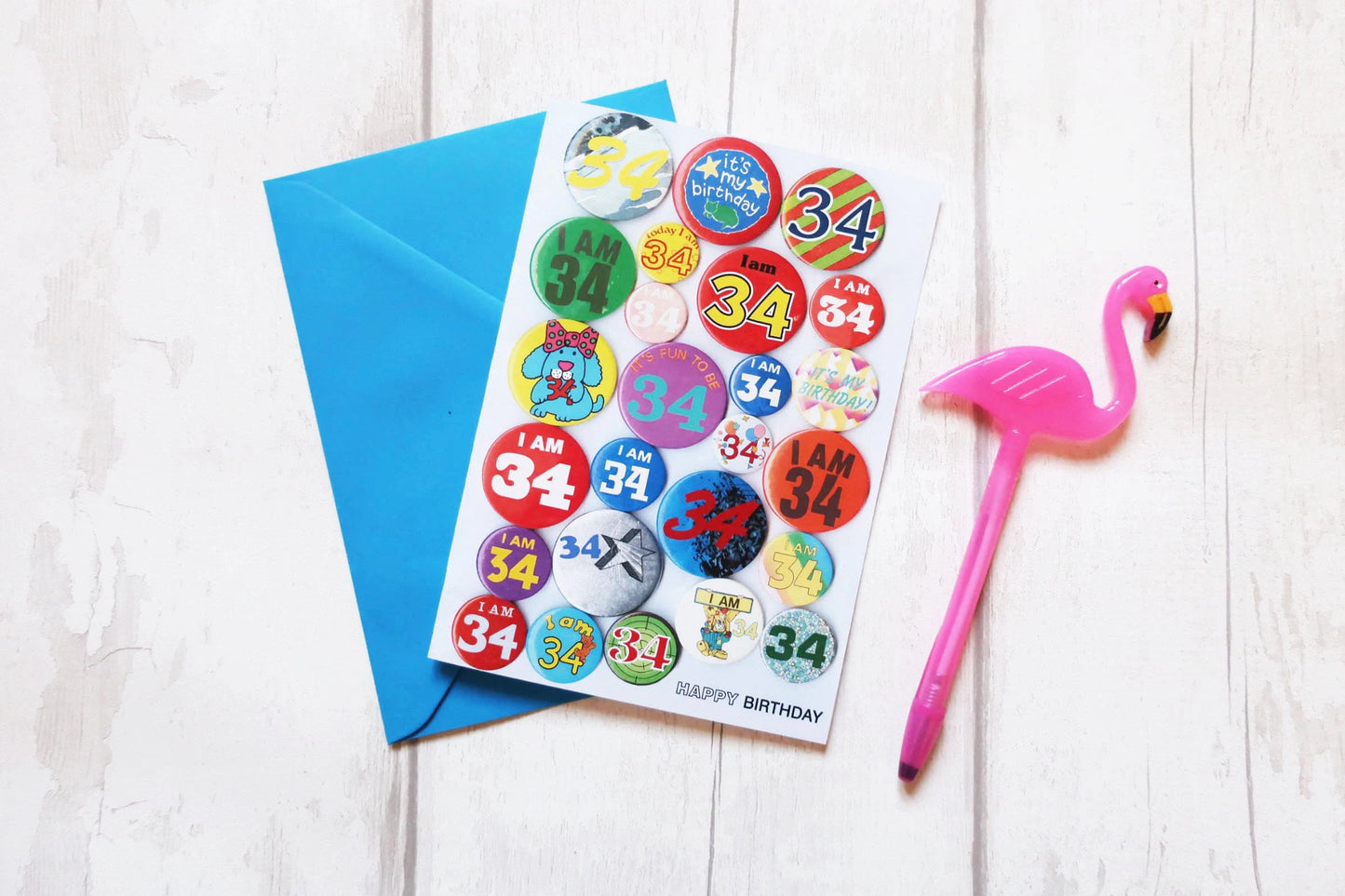 Custom Age Vintage Birthday Badge Personalised Card, Any age added