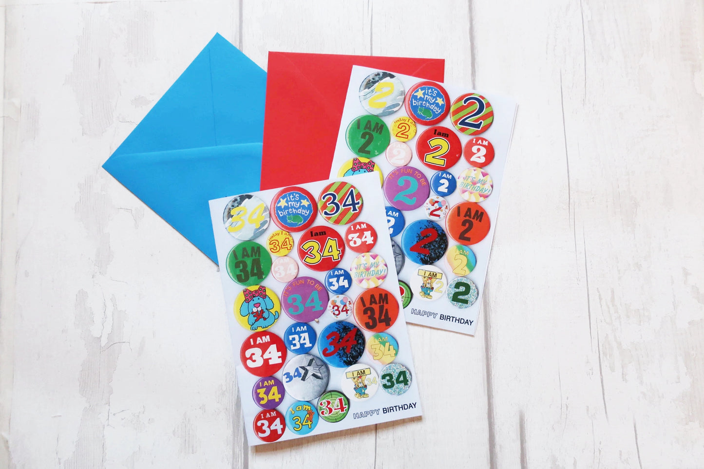 Custom Age Vintage Birthday Badge Personalised Card, Any age added