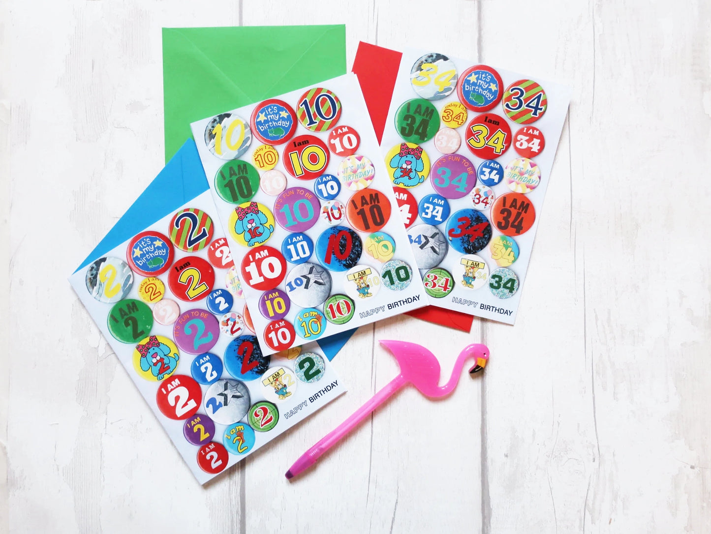 Custom Age Vintage Birthday Badge Personalised Card, Any age added