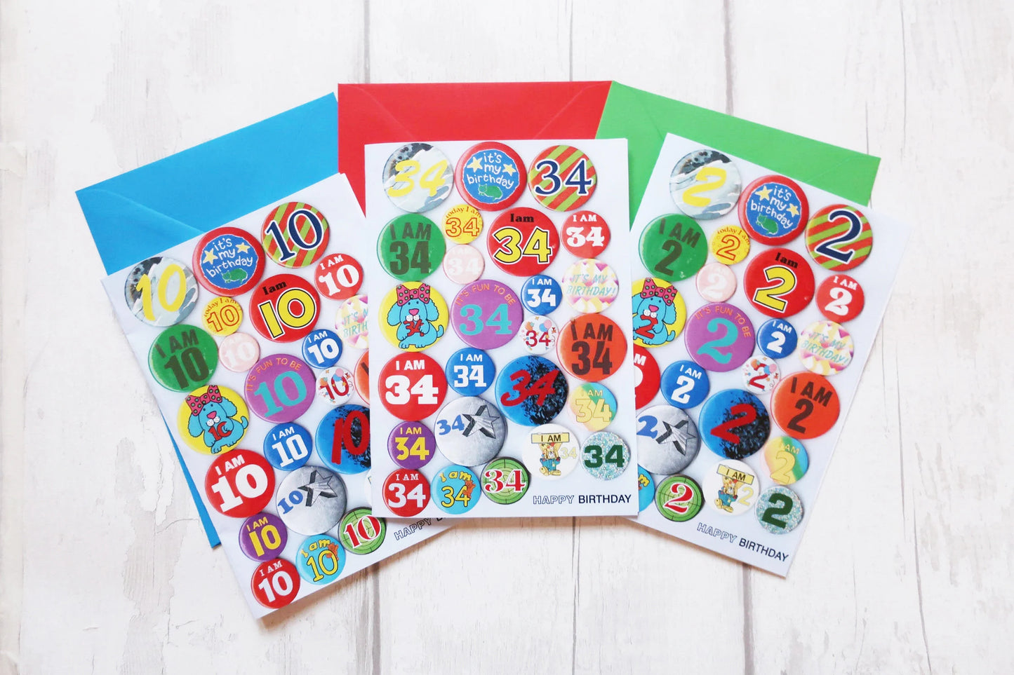 Custom Age Vintage Birthday Badge Personalised Card, Any age added