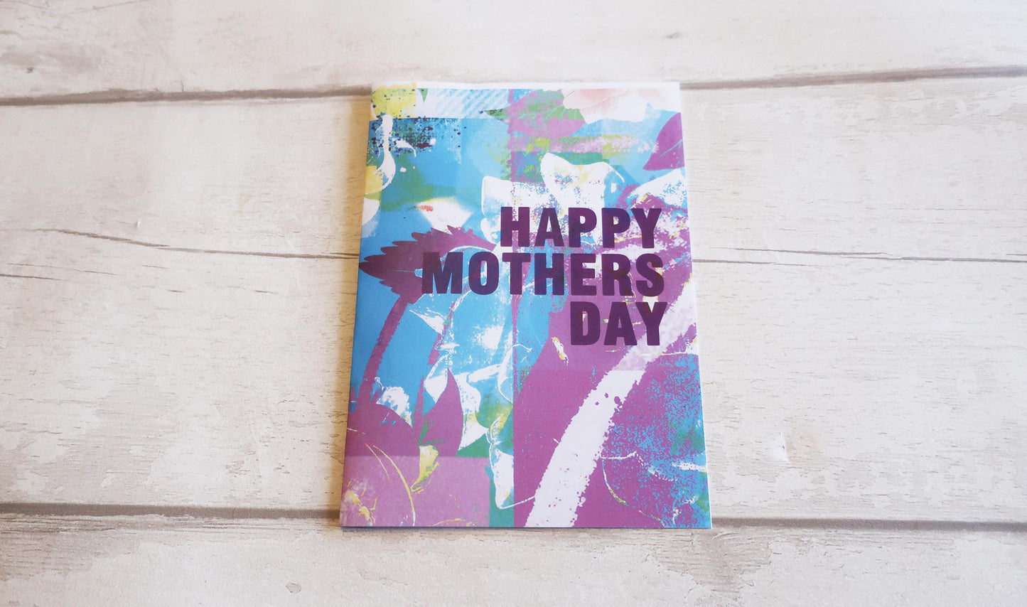 Modern Purple Mothers Day Card, Floral Card for Mum