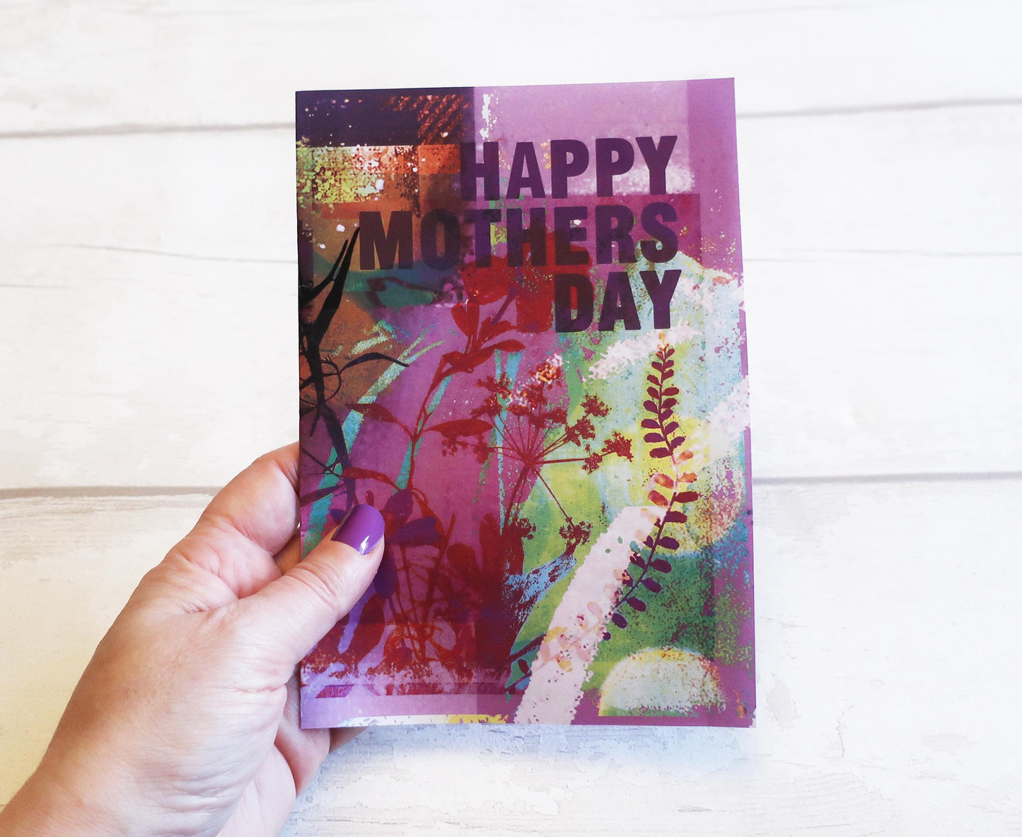 Mothers Day Floral Card, Thank You Flowers Card for Mum