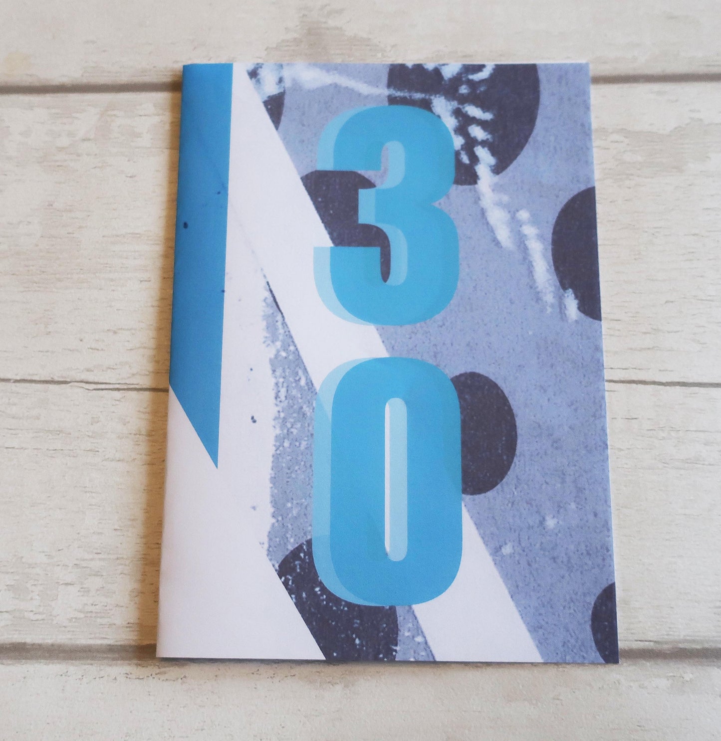 Blue 30th Birthday Card: Bold Graphic Design for 30 year old