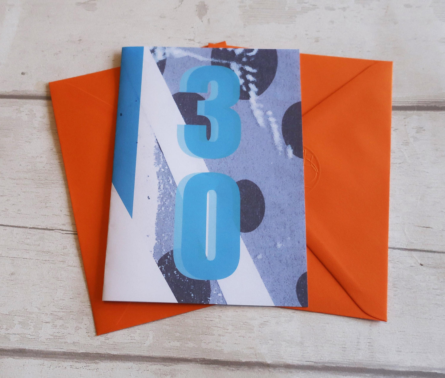 Blue 30th Birthday Card: Bold Graphic Design for 30 year old