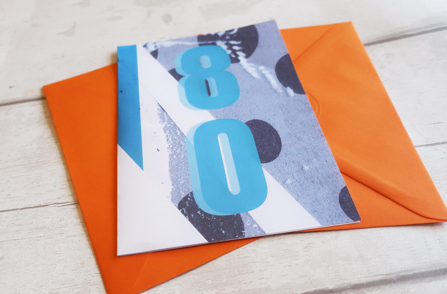 Modern 80th card: Minimalist Bold Graphic Birthday Card
