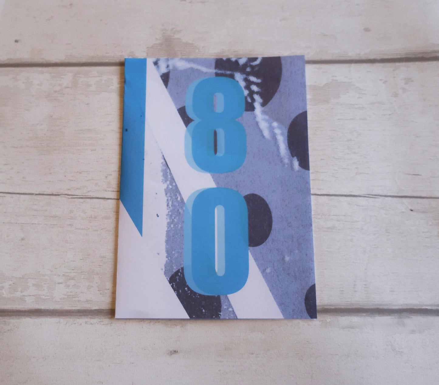 Modern 80th card: Minimalist Bold Graphic Birthday Card