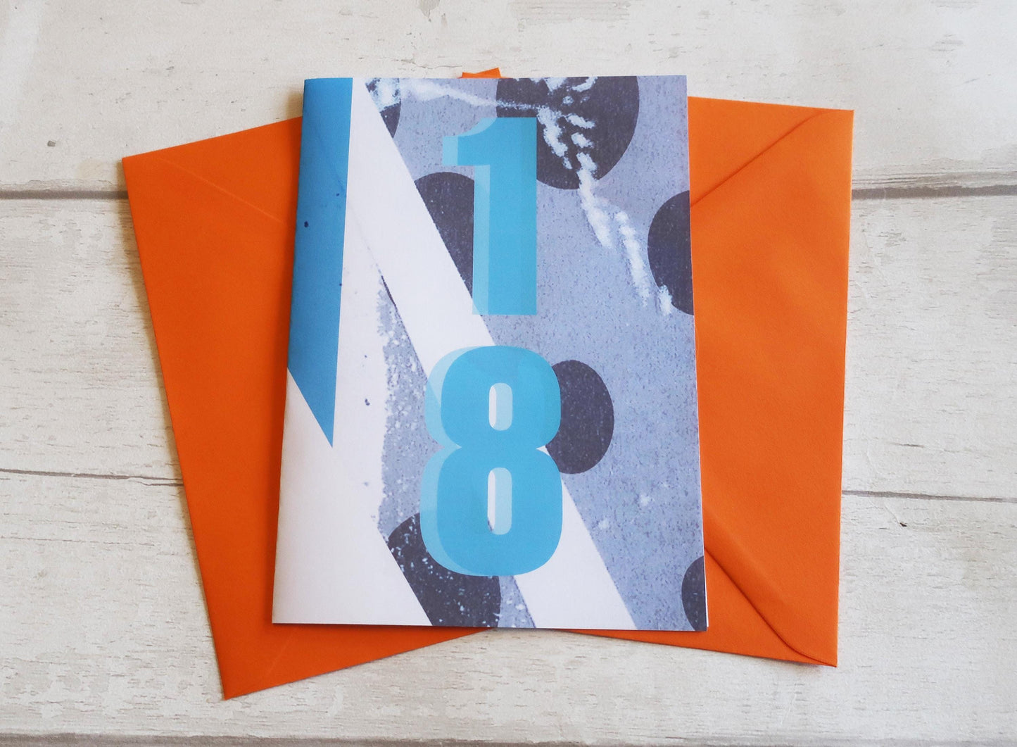 Happy 18th Birthday Card: Bold Geometric Distressed 18th Milestone