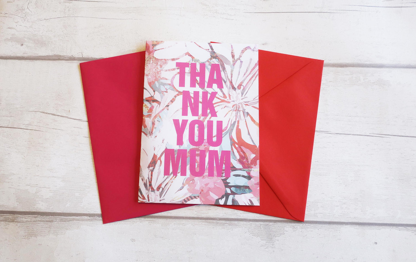 Mum birthday card, Bright Floral Mothers Day Card with Envelope