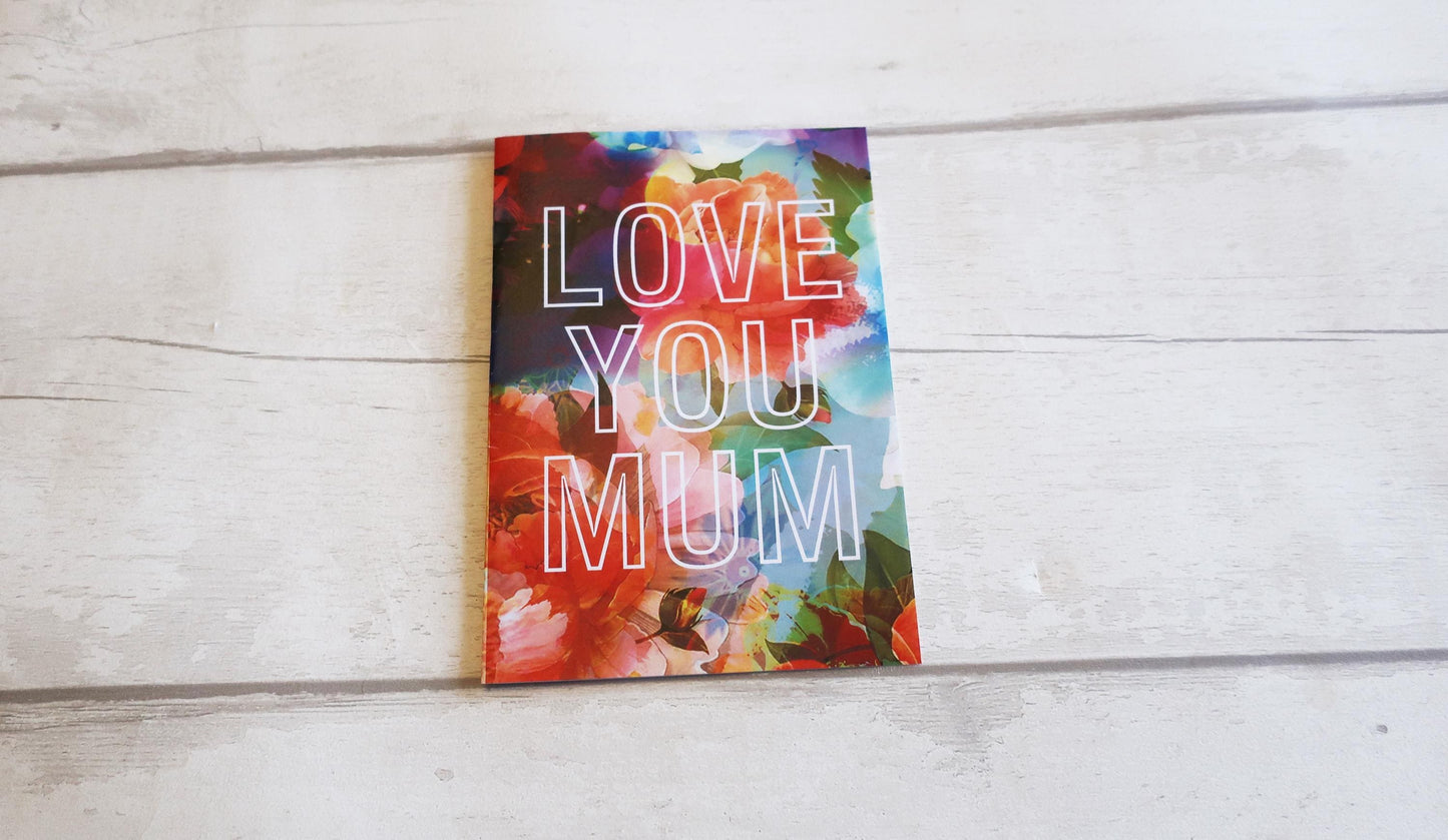 Mum Birthday Gift card, Bright Floral Modern Flowers Mothers Day Card
