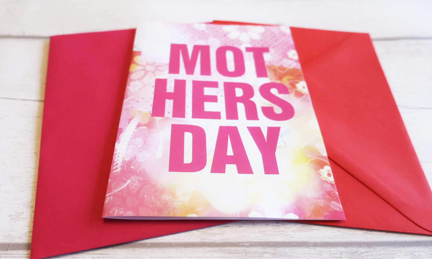 Mum Pink Floral Mother's Day Card, Pink Vibrant Flowers Card