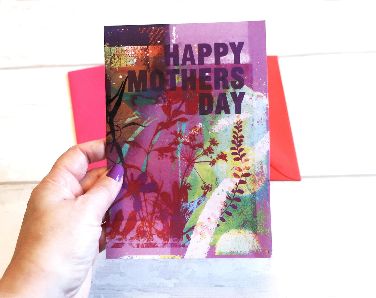 Mothers Day Floral Card, Thank You Flowers Card for Mum