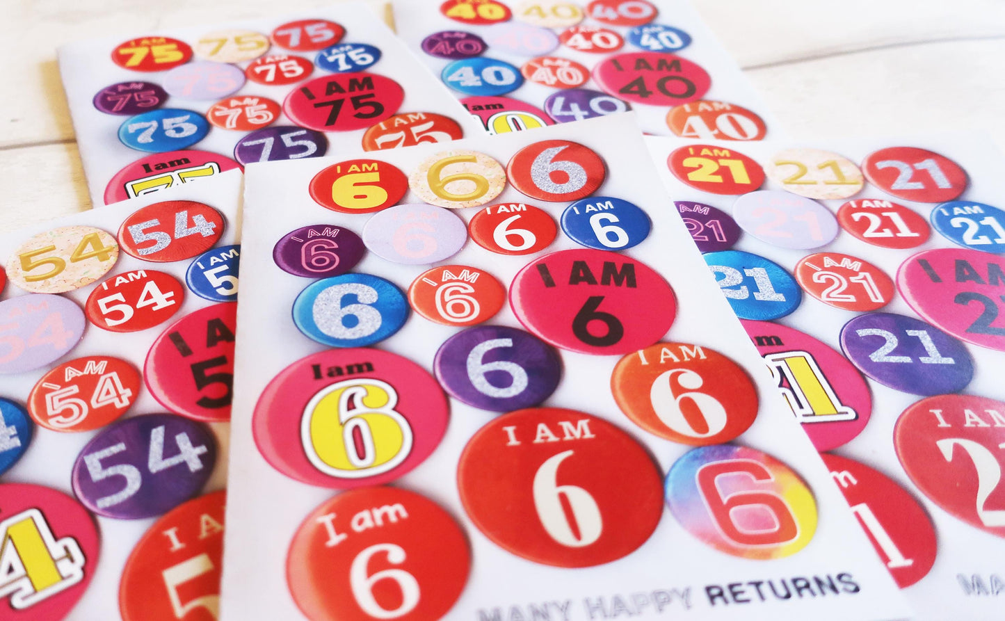 Custom Age Birthday Card: Vintage Badge, Personalised, Retro Style