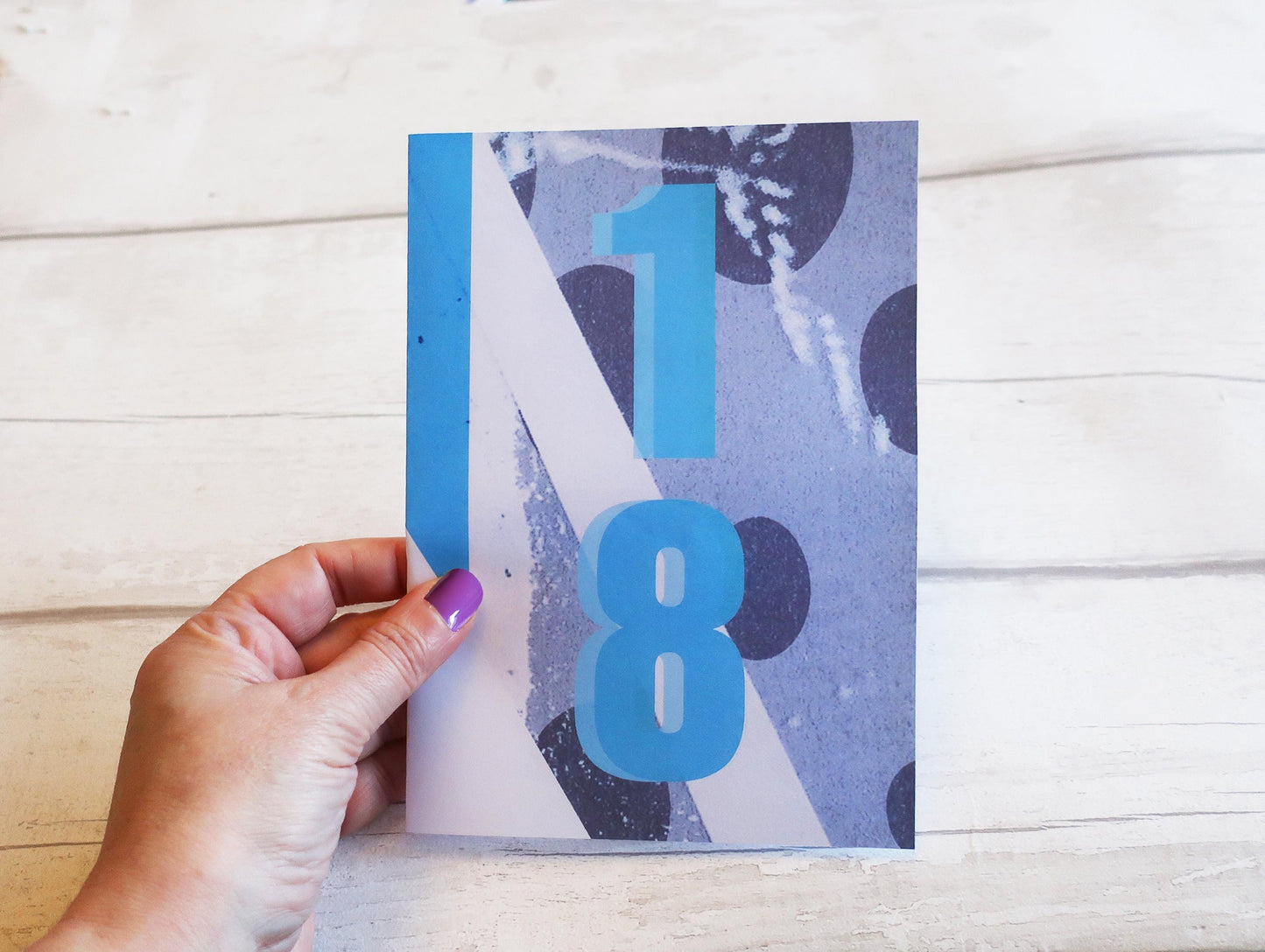 Happy 18th Birthday Card: Bold Geometric Distressed 18th Milestone
