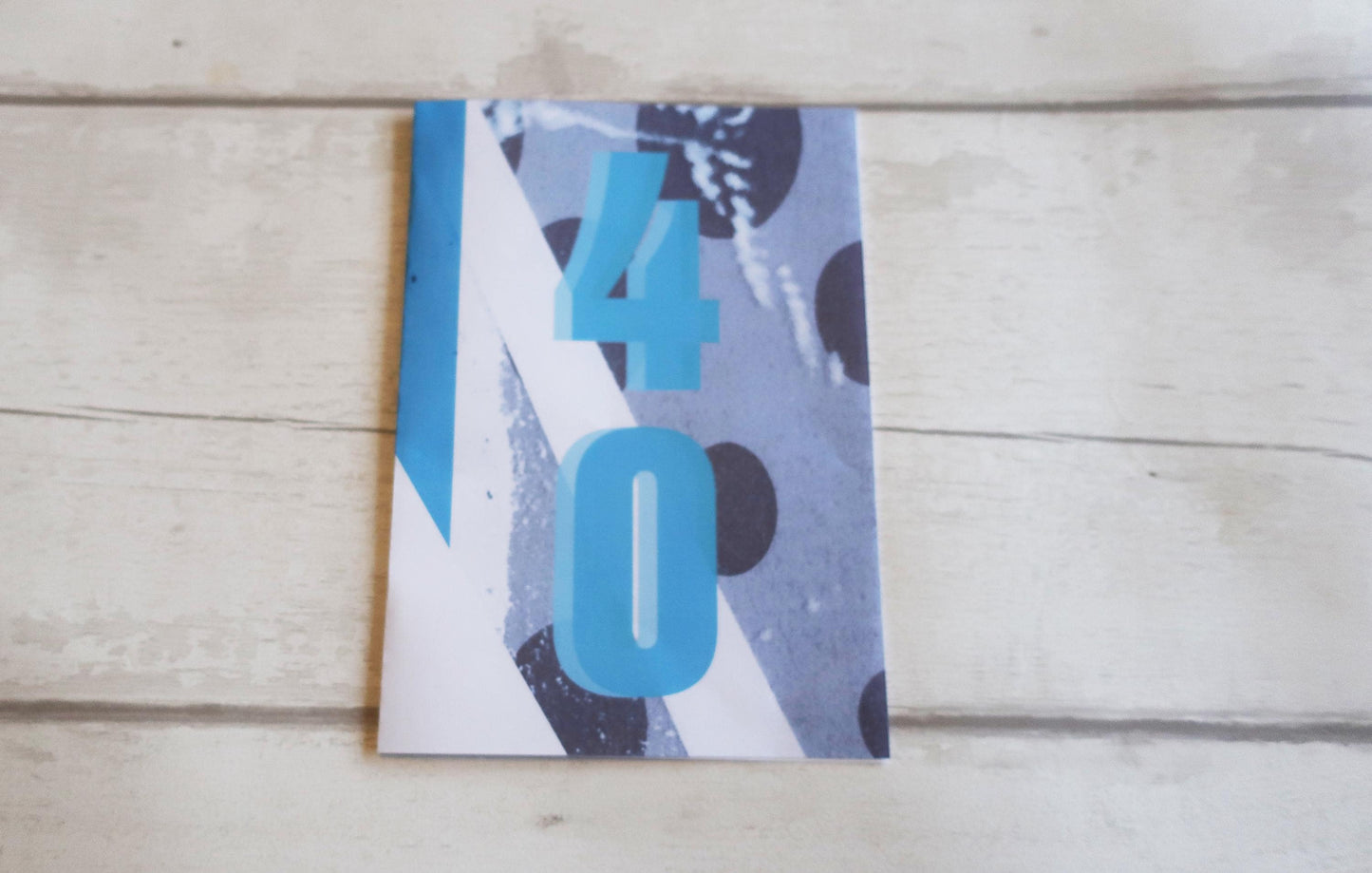 Happy 40th Card, Vibrant Bold Graphic Design, Milestone Greeting