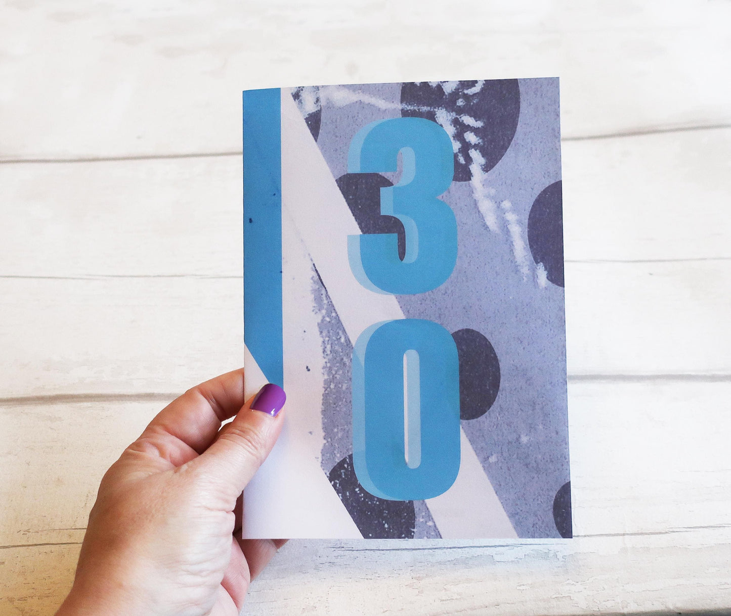 Blue 30th Birthday Card: Bold Graphic Design for 30 year old