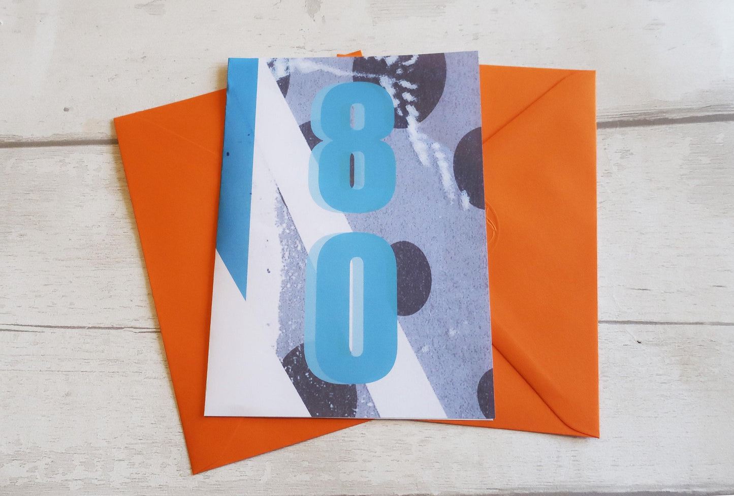 Modern 80th card: Minimalist Bold Graphic Birthday Card