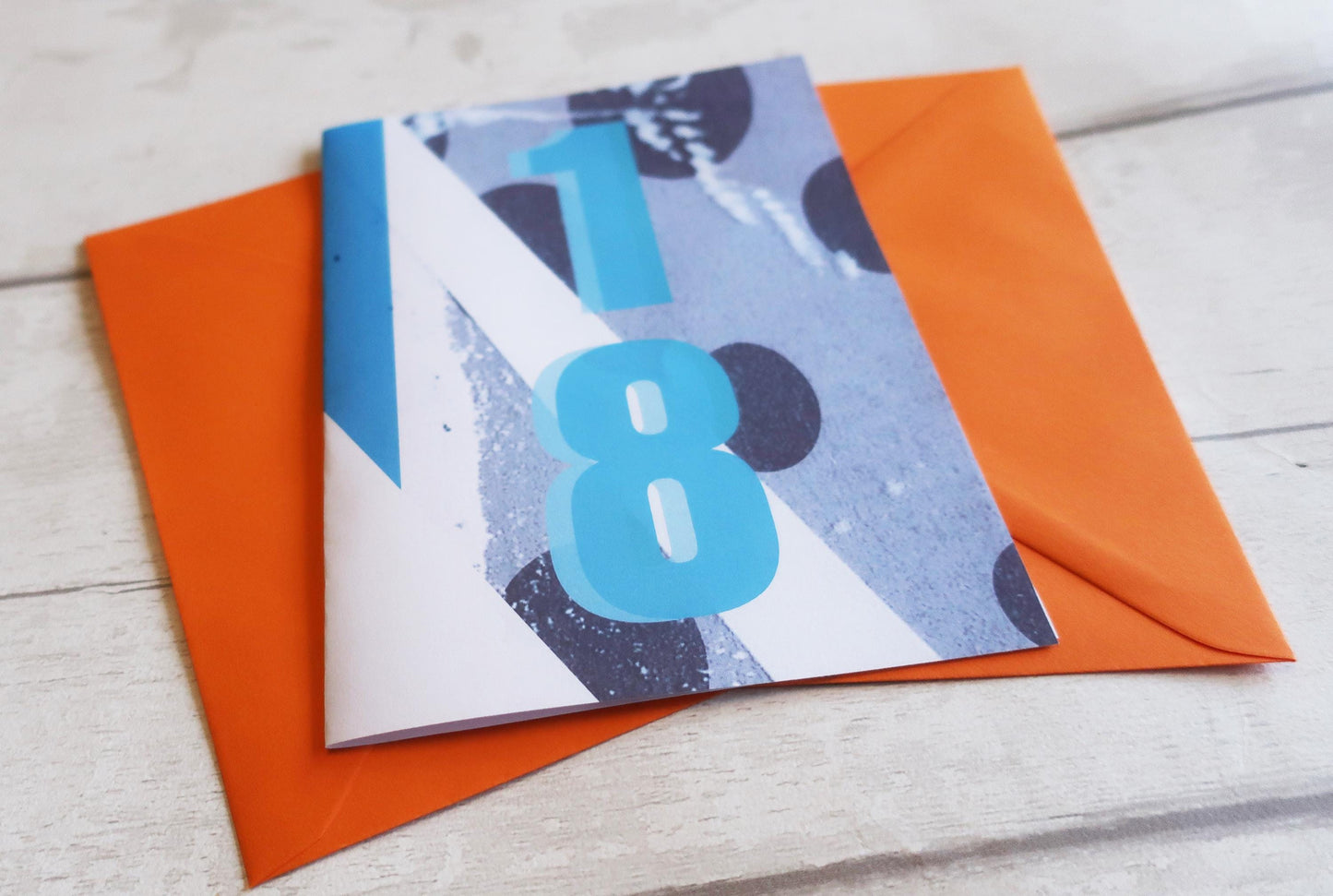 Happy 18th Birthday Card: Bold Geometric Distressed 18th Milestone