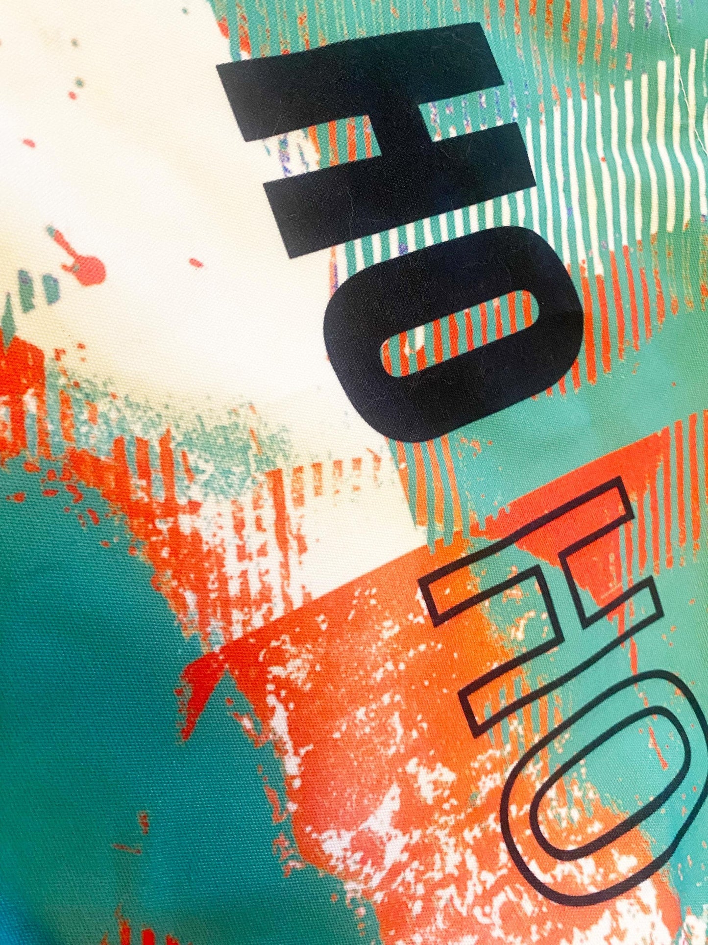 Ho Ho Ho tote bag, Canvas Large Red Green Reusable Holiday Shopper