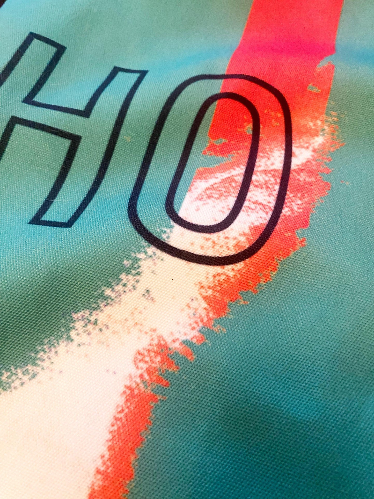 Ho Ho Ho tote bag, Canvas Large Red Green Reusable Holiday Shopper