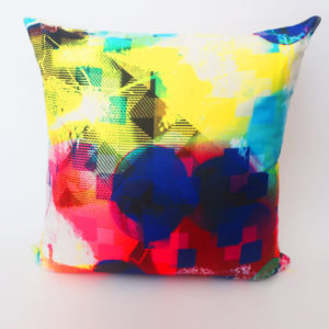 Large abstract yellow modern cushion cover - 65cmx65cm